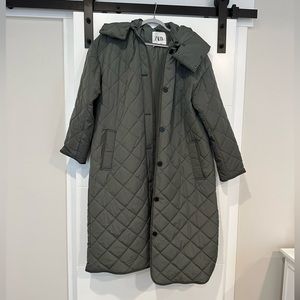 Zara long quilted jacket